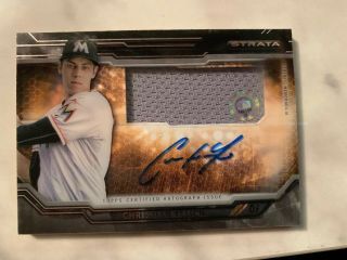 2015 Topps Strata Christian Yelich Auto Authentic Game Relic Marlins 