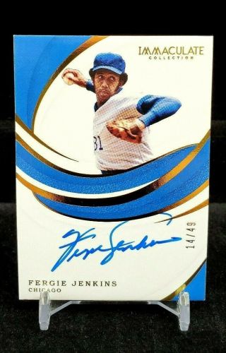 2019 Immaculate Fergie Jenkins Auto 14/49 On Card Autograph Chicago Cubs
