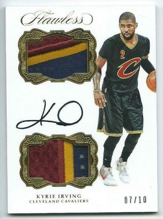 2016 - 17 Panini Flawless Gold Kyrie Irving Auto Autograph Patch 7/10 Cavaliers