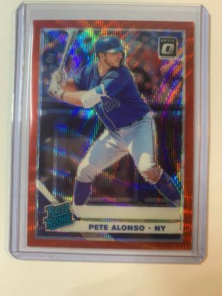 Pete Alonso 2019 Donruss Optic Red Wave Parallel Prizm Ssp Rated Rookie Rc Mets