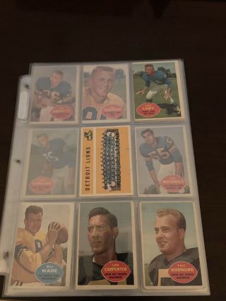 1960 Topps Football Card Starter Set 88/132 Cards With Stars Hornung 2