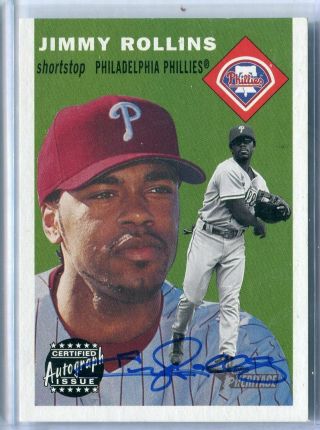 2003 Topps Heritage Jimmy Rollins On Card Real One Auto Autograph Phillies
