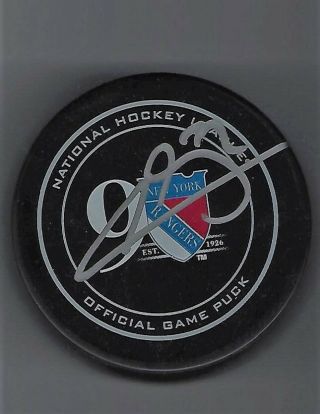 Filip Chytil Autographed 90th Ann.  York Rangers Official Game Puck W/coa