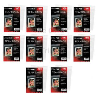 1000 X Ultra Pro Resealable Team Bags Sleeves Card Bags Protectors 100ct 10x Pks
