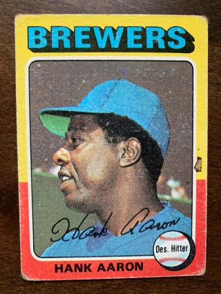 1975 Topps Hank Aaron Milwaukee Brewers 660 Baseball Card