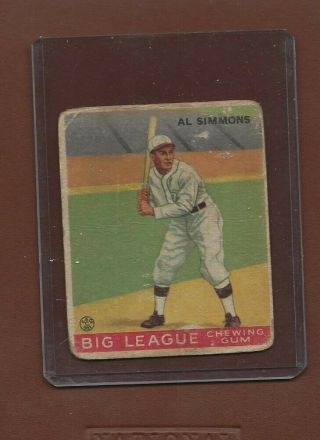 1933 Goudey Chewing Gum Baseball 35 Al Simmons,  Chicago White Sox,  Hof,  Good