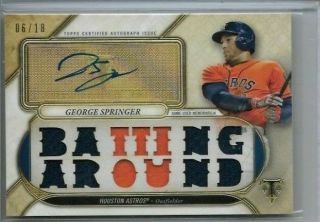 George Springer 2017 Topps Triple Threads Jersey Auto 6/18 Hw