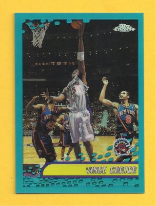 Vince Carter 2001 - 02 Topps Chrome Refractor 10 Raptors Nets Magic Suns Hawks