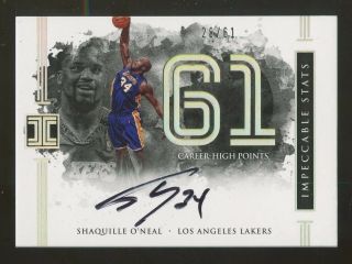 2016 - 17 Panini Impeccable Stats Shaquille O 