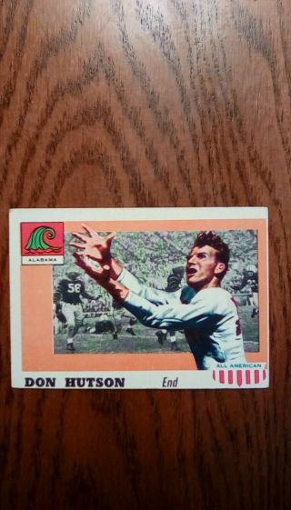 1955 TOPPS ALL AMERICAN 97 DON HUTSON ALABAMA,  ROOKIE Card,  VG, . 2