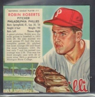 1954 Robin Roberts Philadelphia Phillies Man Tobacco Cut Baseball Card 030819dbt