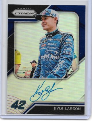 2018 Prizm Are Blue 5/35 Kyle Larson Autograph Nascar Racing Rare Card