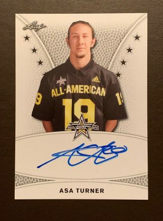 Asa Turner Washington Huskies Football 2019 Leaf All - American Tour Autograph