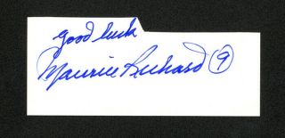 Maurice " Rocket " Richard Hof Canadiens Signed Autograph Auto Cut Signature