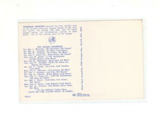 1971 N Y Yankee Clinic Schedule Postcard Dexter Press Thurman Munson 2
