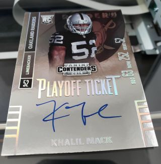 2014 Panini Contenders Khalil Mack Playoff Ticket Rc Auto Autograph /99