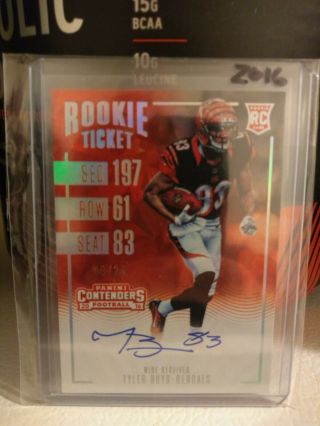 2016 Panini Contenders Tyler Boyd Cracked Ice On Card Auto Rookie /24