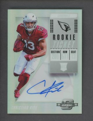 2018 Contenders Optic Prizm Rookie Ticket Christian Kirk Rc Auto Cardinals