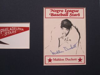 Negro League Baseball 1940 Rookie of the Year - Mahlon Duckett & his autograph 2