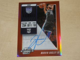2018 - 19 Contenders Optic Red Prizm Rookie Rc Ticket Auto Marvin Bagley Iii 18/99