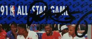 Michael Jordan/Patrick Ewing 1991 All - Star Dual hand signed Autograph Card w/COA 3