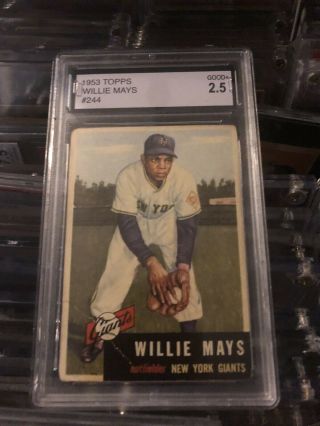 1953 Topps Willie Mays Card 244 -
