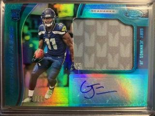 2019 Panini Certified Gary Jennings Jr.  Rookie Patch Auto 13/50 Teal Etch