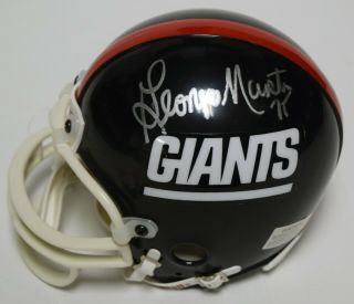 George Martin Signed York Giants Throwback Riddell Mini Helmet Bc622