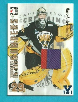 2004 - 05 Itg Heroes And Prospects Marc - Andre Fleury Prospects Game Patch Gold 1/1