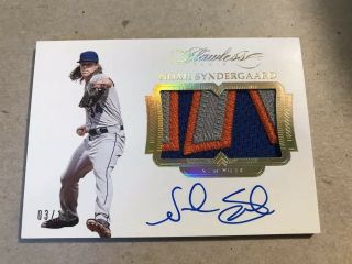 Noah Syndergaard 2017 Panini Flawless Game Patch Autograph Auto /10