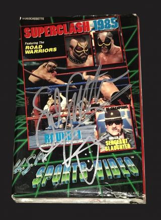 Nwa Wwf Wwe Superclash 1985 Vhs Tape Hand Signed By Sgt Slaughter