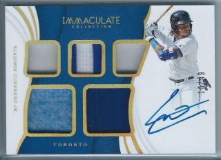 2019 Panini Immaculate Vladimir Guerrero Jr.  Rookie Jersey Patch Auto Rc 10/49