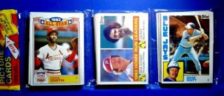 Topps 1984 Baseball Rack Pack - Ozzie Smith,  Mike Schmidt,  Plus Pack