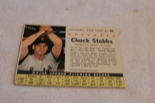 94 Chuck Stobbs 1961 Post Cereal Baseball Card Handcut (14)