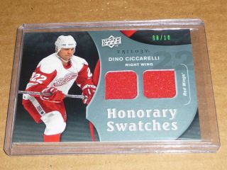 2009/10 Upper Deck Trilogy Dino Ciccarelli Dual Jersey Red Wings /10 H4250