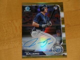2019 Bowman Chrome Rookie Gold Refractor Auto Jake Bauers Rc 04/50