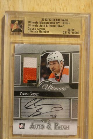 2012 - 13 In The Game Ultimate Memorabilia Claude Giroux Sp Auto/patch.  Beauty