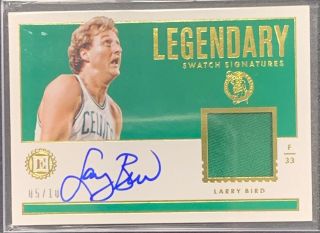 Larry Bird Patch Auto Gold Encased Legendary Swatch Signatures Celtics 5/10