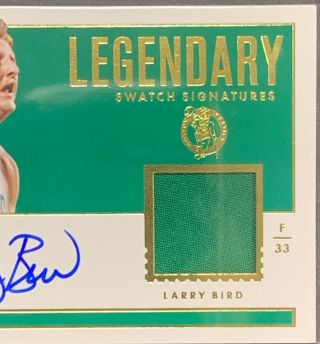 Larry Bird Patch Auto Gold Encased Legendary Swatch Signatures Celtics 5/10 5