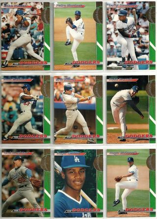 Los Angeles Dodgers 1993 Stadium Club 30 - Card Baseball Team Set Mike Piazza,