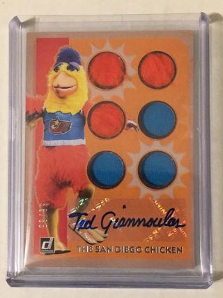 2019 Donruss San Diego Chicken 6 Pc Game Used/ted Giannoulos Auto 58/85