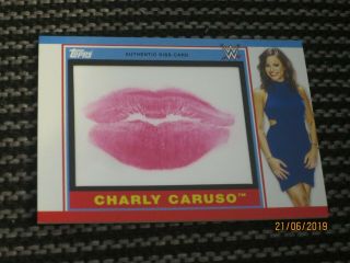 2018 Wwe Topps Heritage Charly Caruso Kiss Card /99