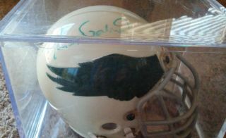 Roman Gabriel Autographed mini helmet /display case / name plate / C.  O.  A. 2