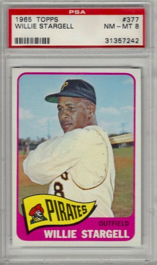 1965 Topps Willie Stargell 377 Psa 8 Nm - Mt Pittsburgh Pirate Great
