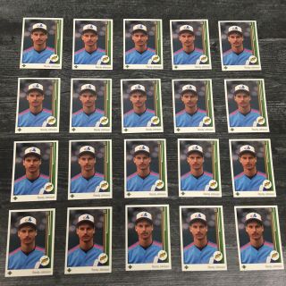 1988 Montreal Expos Randy Johnson Upper Deck Rookie Card Bundle Of 20 Cards