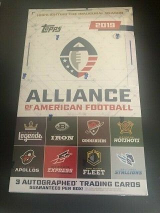 2019 Topps Aaf Alliance Of American Football Hobby Box