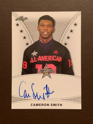 Cameron Smith South Carolina Gamecocks 2019 Leaf All - American Tour Autograph