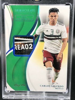 Carlos Salcedo 2018 - 19 Panini Immaculate Boot Patch 1/1 Mexico