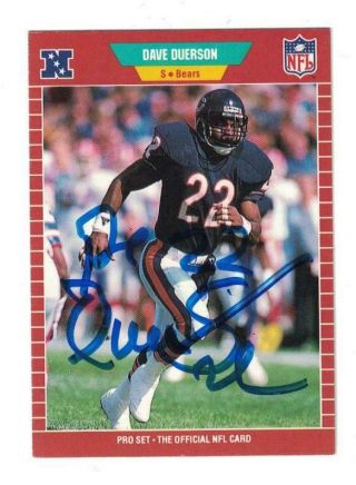Dave Duerson Signed Autographed 1989 Pro Set Card Chicago Bears Notre Dame