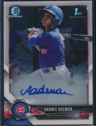 2018 Bowman Chrome Aramis Ademan Chrome Autograph Auto Cubs